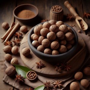 A map highlighting Indonesia's nutmeg-producing regions