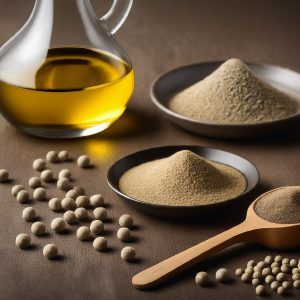 image of white pepper in all kind of forms whole, ground, oil and broken white pepper in one of picture